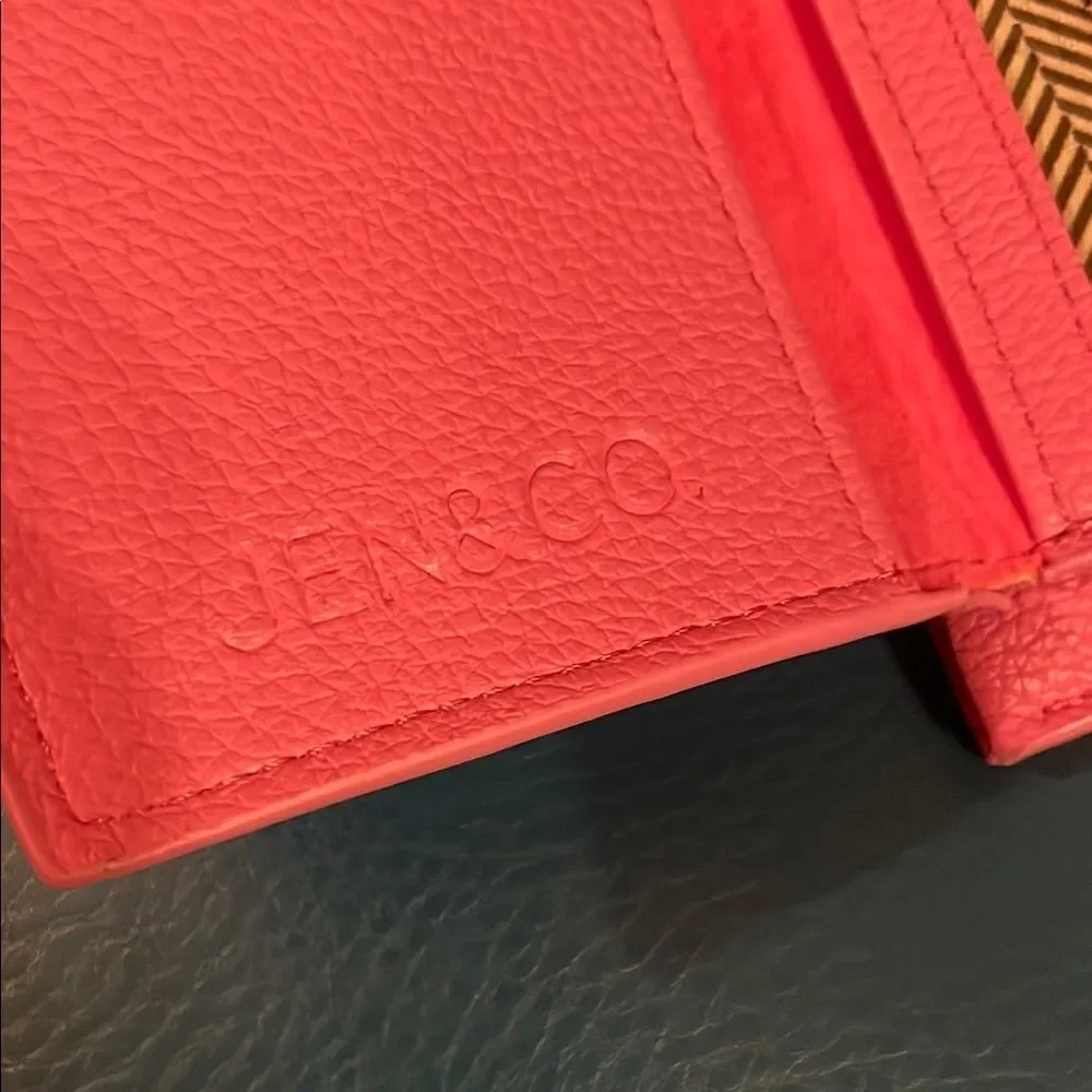 Elegant Pink Wristlet Clutch with Gold Accents